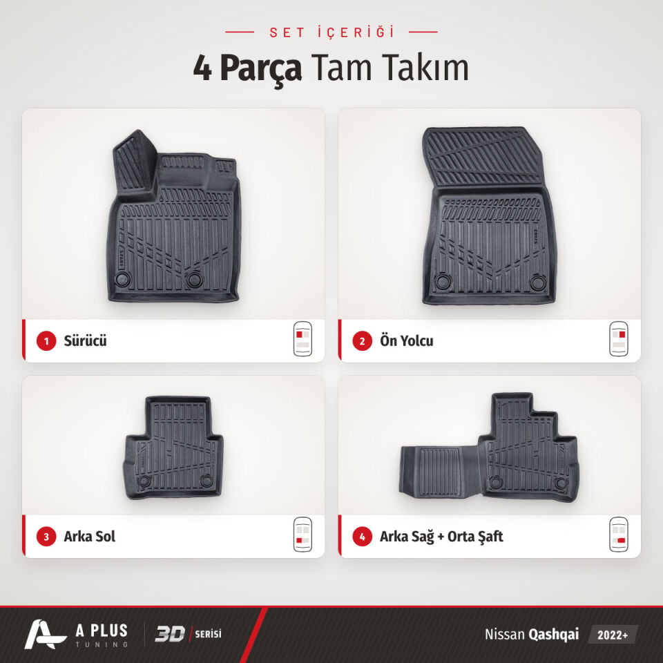 Nissan Qashqai 3D Havuzlu Paspas 2022+