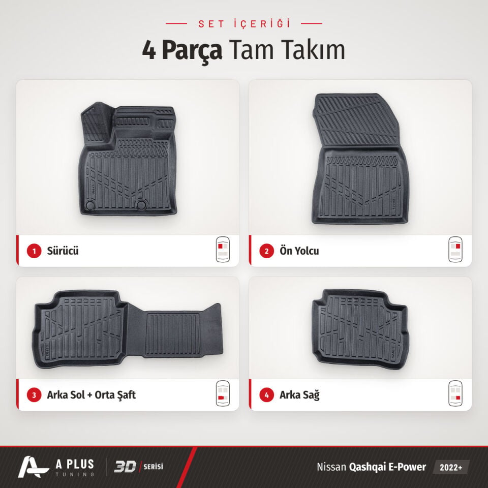 Nissan Qashqai E-Power 3D Havuzlu Paspas 2022+