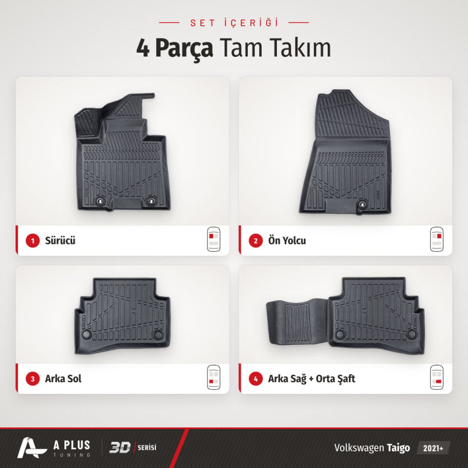 VW Taigo 3D Havuzlu Paspas 2021+