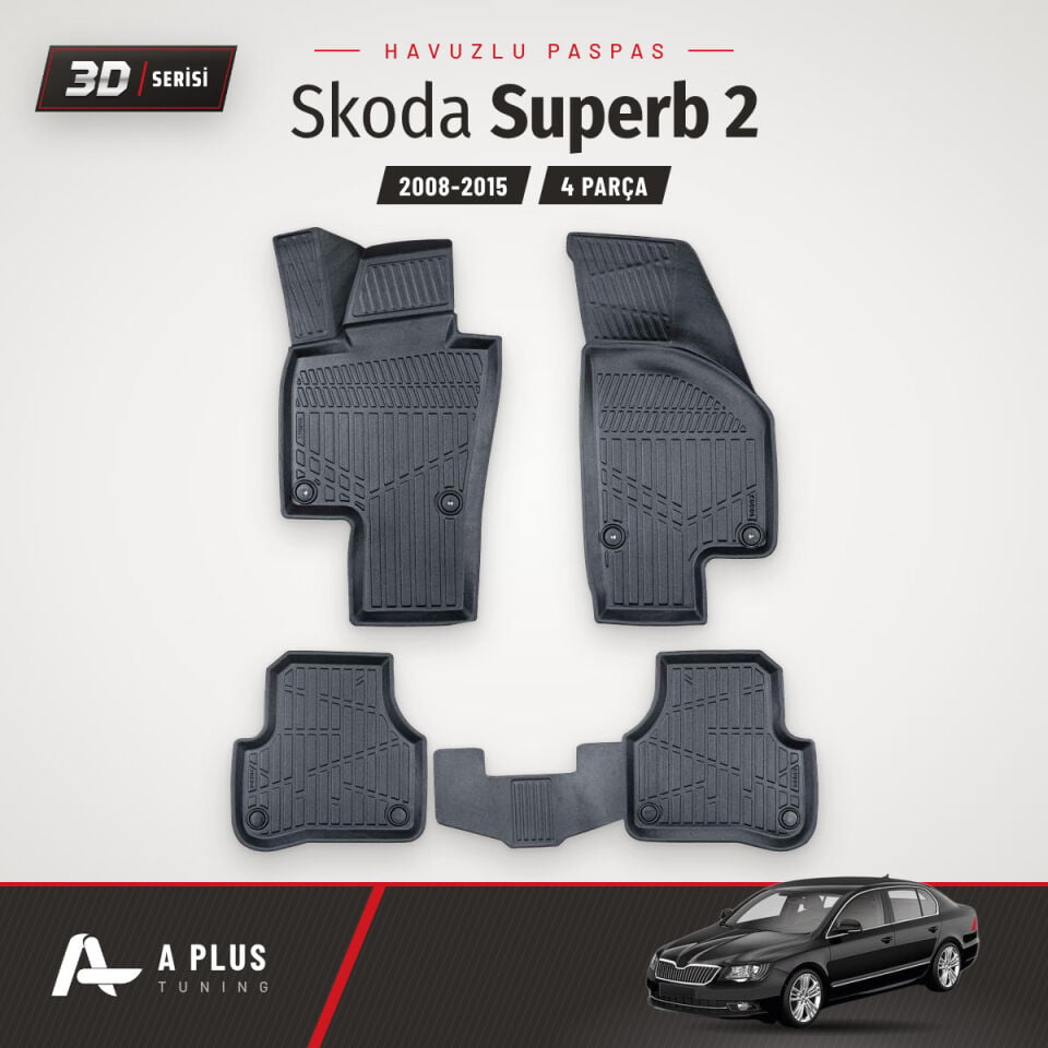 Skoda Superb 2 3D Havuzlu Paspas 2008-2015