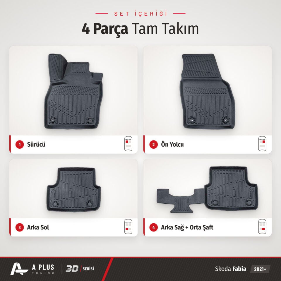 Skoda Fabia 3D Havuzlu Paspas 2021+