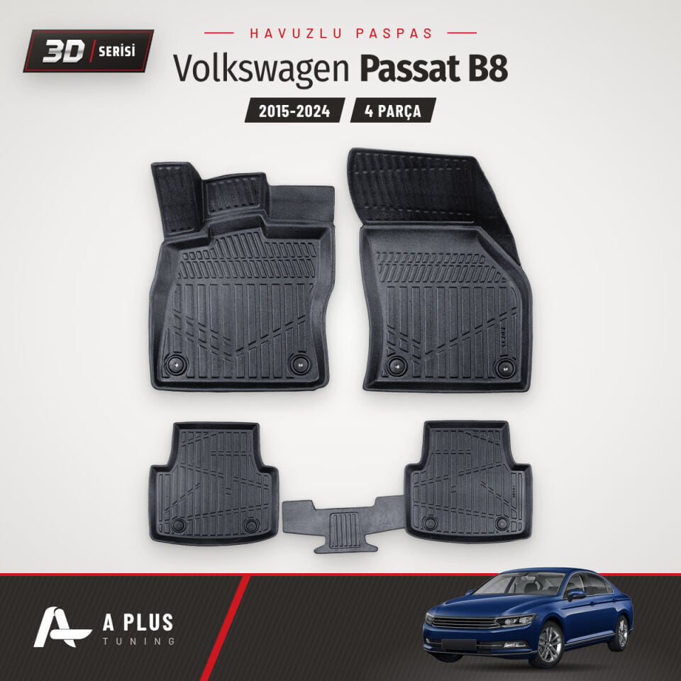 VW Passat B8 Eu 3D Havuzlu Paspas 2015-2024