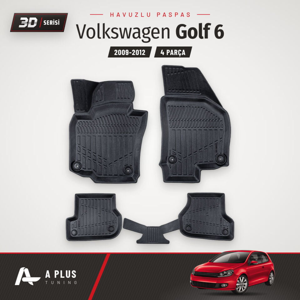 VW Golf 6 3D Havuzlu Paspas 2009-2012