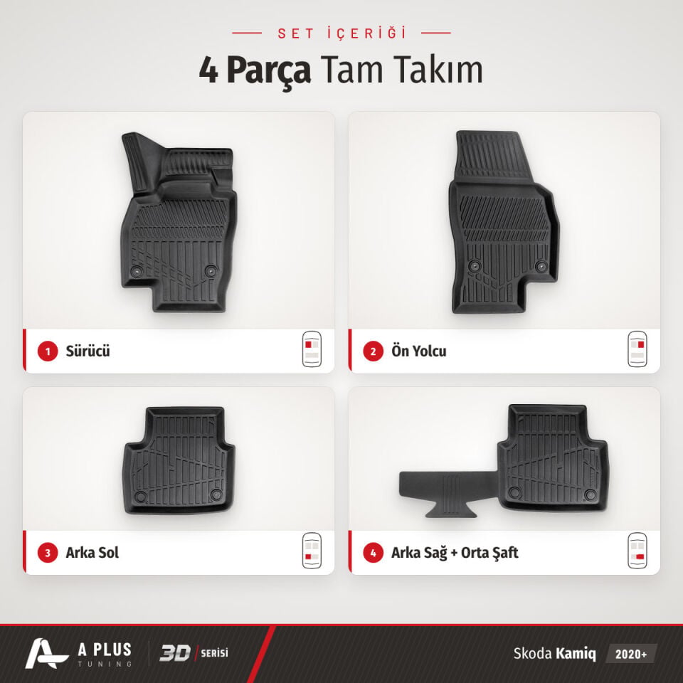 Skoda Kamiq 3D Havuzlu Paspas 2020+