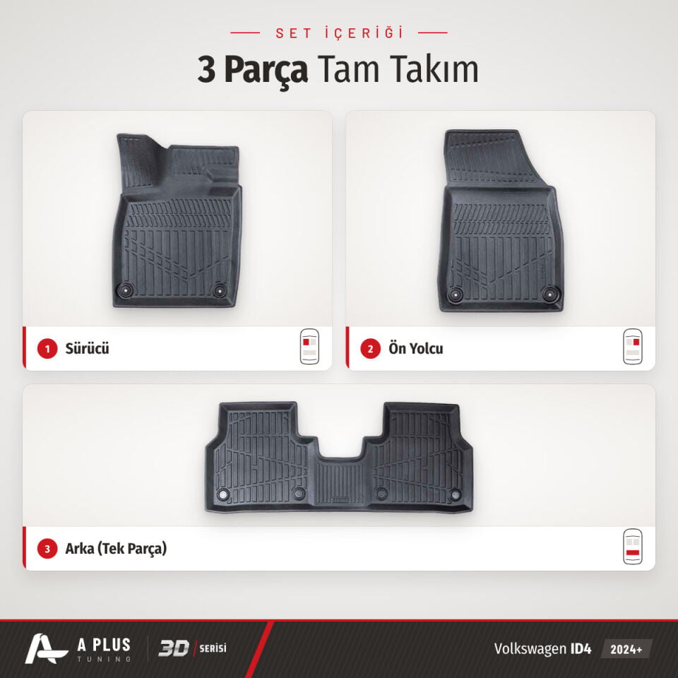 VW ID4 3D Havuzlu Paspas 2024+