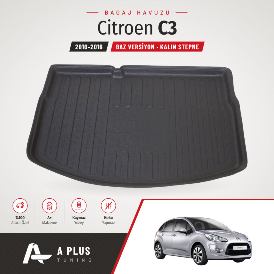 2010-2016 Citroen C3 Baz Kalın Stepne Bagaj Havuzu