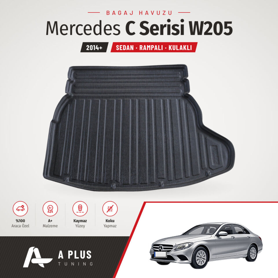2014+ Mercedes W205 Rampalı Kulaklı Sedan Bagaj Havuzu